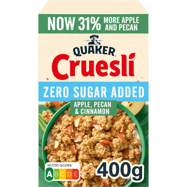 Quaker Cruesli Zero Sugar Added Appel & Pecan & Kaneel - 400 gram