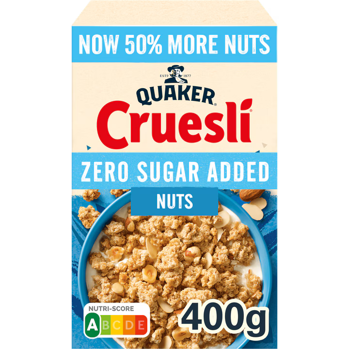 Quaker Cruesli Zero Sugar Added Noten - 400 gram