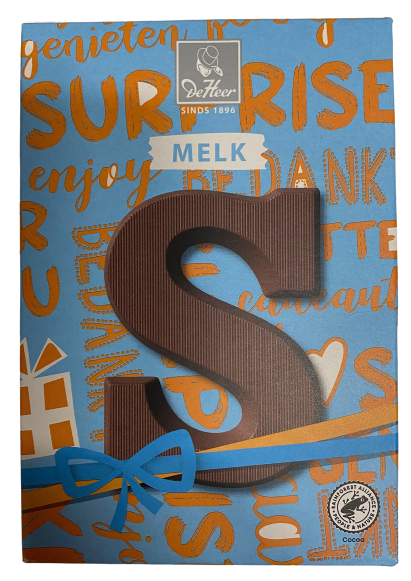 Chocoladeletter S melk - 65 gram