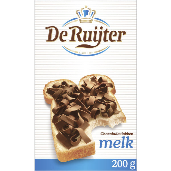 De Ruijter chocoladevlokken melk - 200 gram
