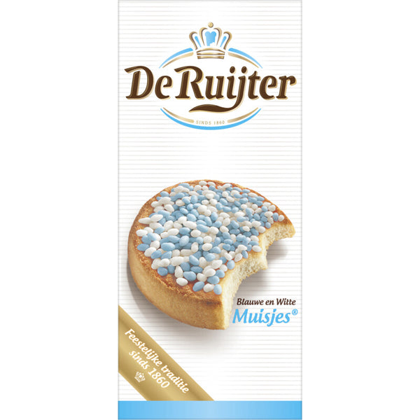 De Ruijter muisjes blauwe & wit - 330 gram
