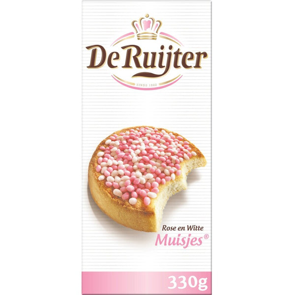 De Ruijter muisjes roze & wit - 330 gram
