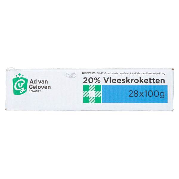 Ad van Geloven vleeskroketten 20% - 28 x 100 gram