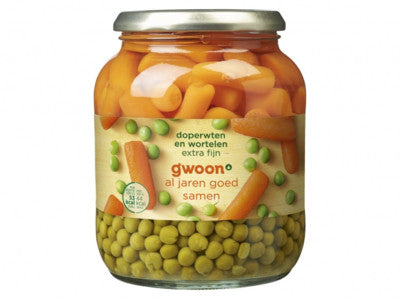G'woon doperwtjes met worteltjes - 680 gram