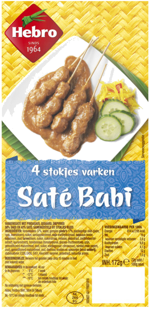 Varkenssate babi - 4 stokjes