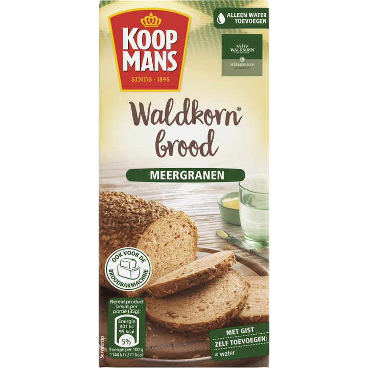 Koopmans mix voor waldkorn brood
