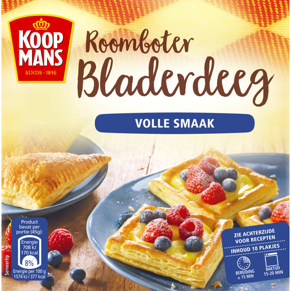 Roomboter bladerdeeg - 10 plakjes / 450 gram