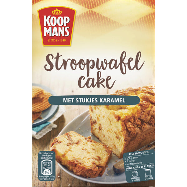 Koopmans mix voor stroopwafel cake met stukjes karamel - 400 gram