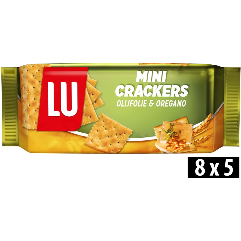 Lu mini crackers olijfolie & oregano - 250 gram