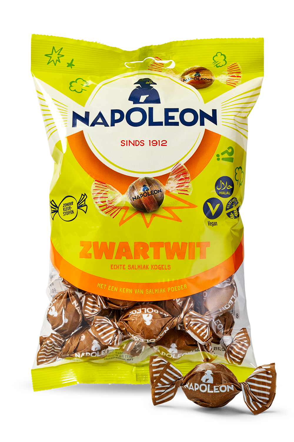 Napoleon zwart wit ballen - 225 gram