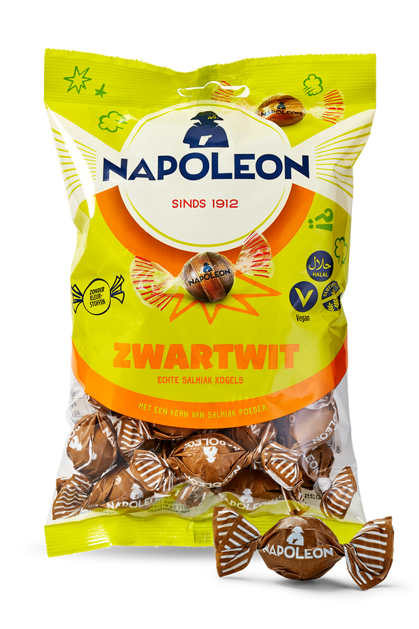 Napoleon zwart wit ballen - 225 gram