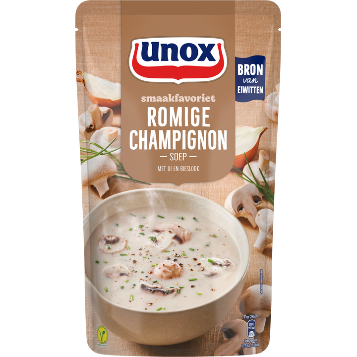 Unox romige champignon soep met ui en bieslook - 570 ml